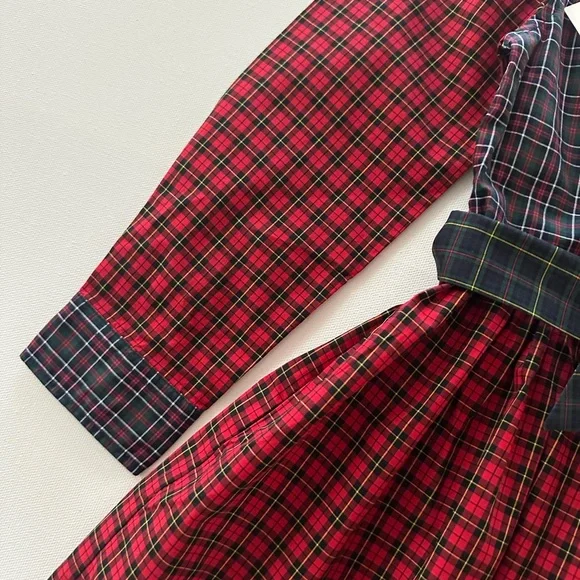 Polo Ralph Lauren Girls 5 Plaid Poplin Shirt Dress Holiday Christmas Red Blue - Picture 5 of 8